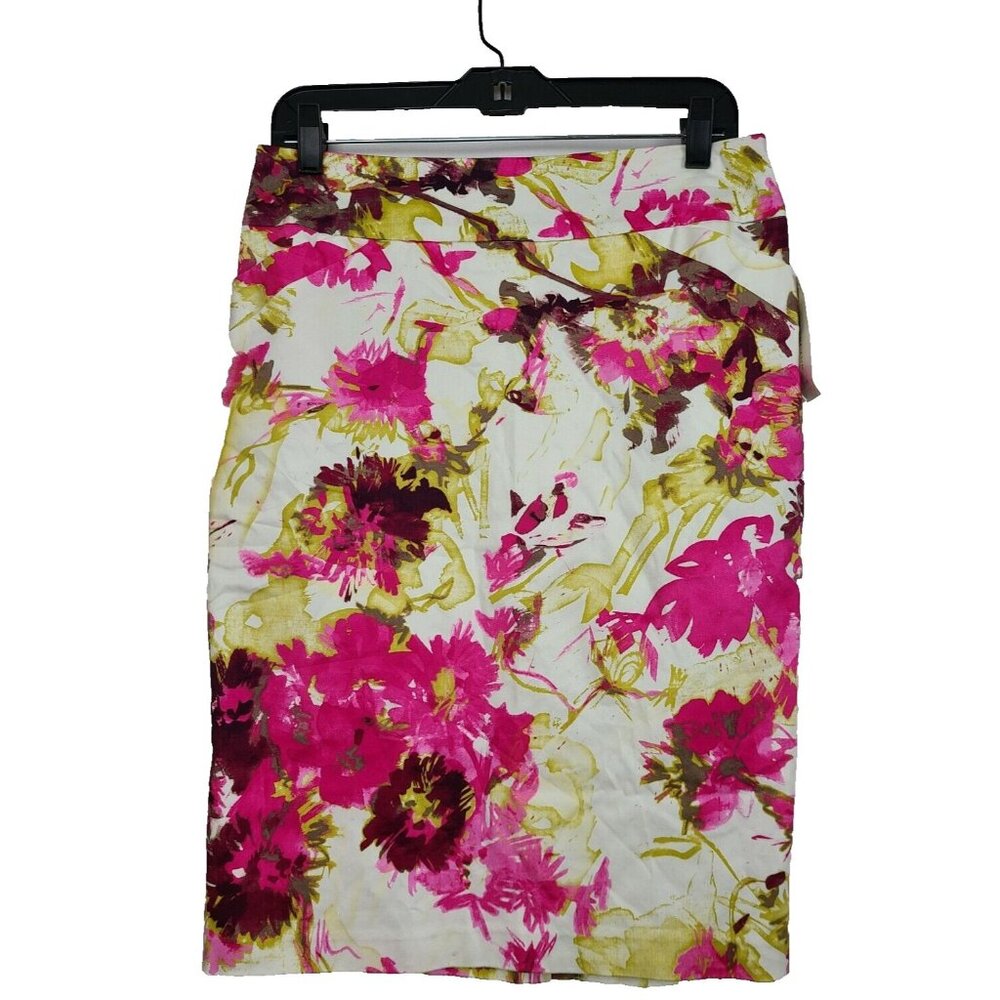 Charter Club Womens Pencil Skirt Sz 6‎ Watermelon Comb Floral Cotton Carrier NWT